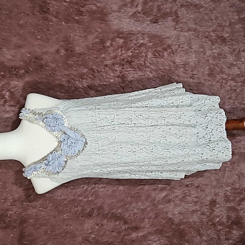 My Pretty Angel Lace and Rose Ribbon Detail Dress